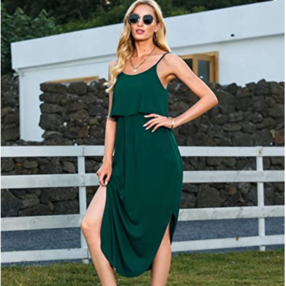 Strappy Split Summer Beach Casual Midi Dress